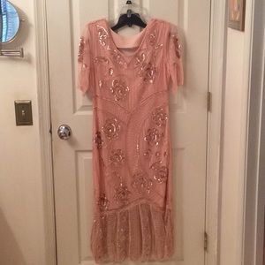 Sequined flapper dress.